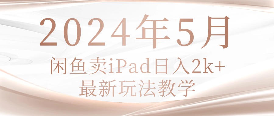 （10459期）2024年5月闲鱼卖ipad日入2k，最新玩法教学-蓝海云网创