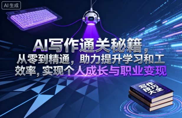 AI写作通关秘籍,从零到精通,助力提升学习和工作效率,实现个人成长与职业变现-蓝海云网创