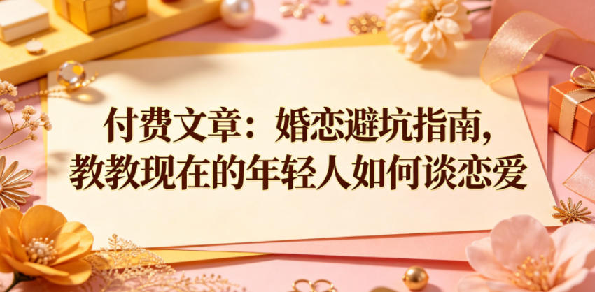 付费文章：婚恋避坑指南，教教现在的年轻人如何谈恋爱-蓝海云网创