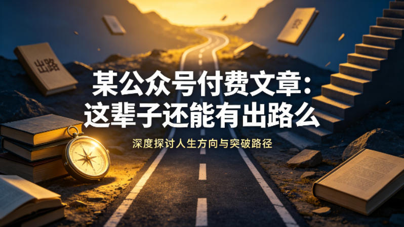 某公众号付费文章：这辈子还能有出路么-蓝海云网创