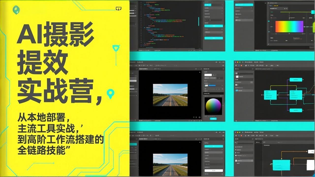 AI+摄影提效实战营，从本地部署，主流工具实战，到高阶工作流搭建的全链路技能-蓝海云网创