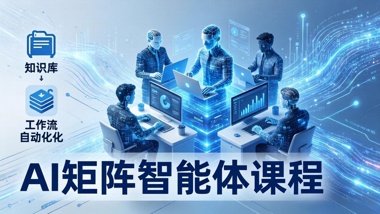AI矩阵智能体实战：100个数字员工批量生产内容，文本知识库+工作流自动化全搞定-蓝海云网创