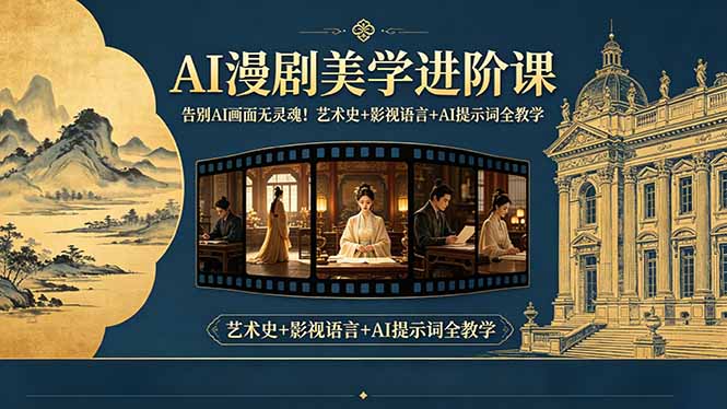 告别AI画面无灵魂！AI漫剧美学进阶课-更新，艺术史+影视语言+AI提示词全教学-蓝海云网创