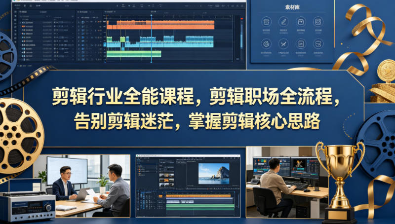 剪辑行业全能课程，剪辑职场全流程，告别剪辑迷茫，掌握剪辑核心思路-蓝海云网创