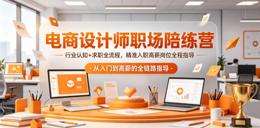 电商设计师职场陪练营，行业认知+求职全流程，精准入职高薪岗位全程指导-蓝海云网创
