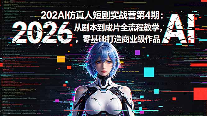 2026AI仿真人短剧实战营第4期：从剧本到成片全流程教学，零基础打造商业级作品-蓝海云网创