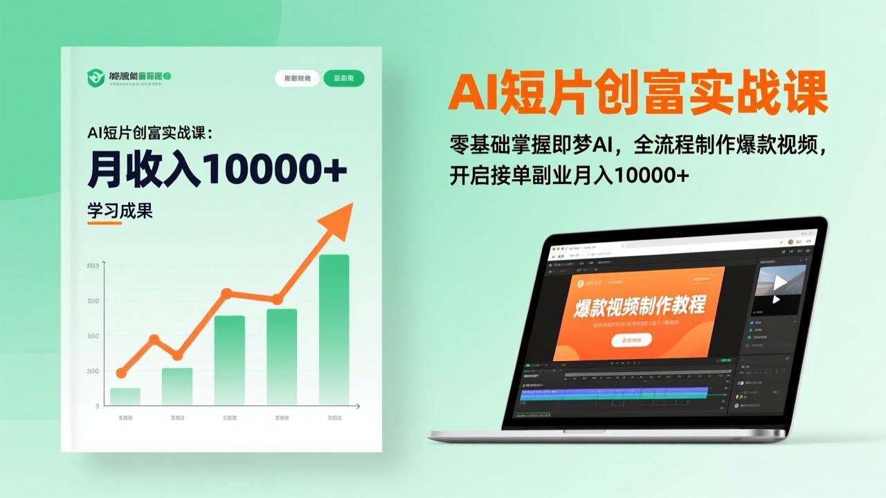 AI短片创富实战课：零基础掌握即梦AI，全流程制作爆款视频，开启接单副业月入10000+(更新-蓝海云网创