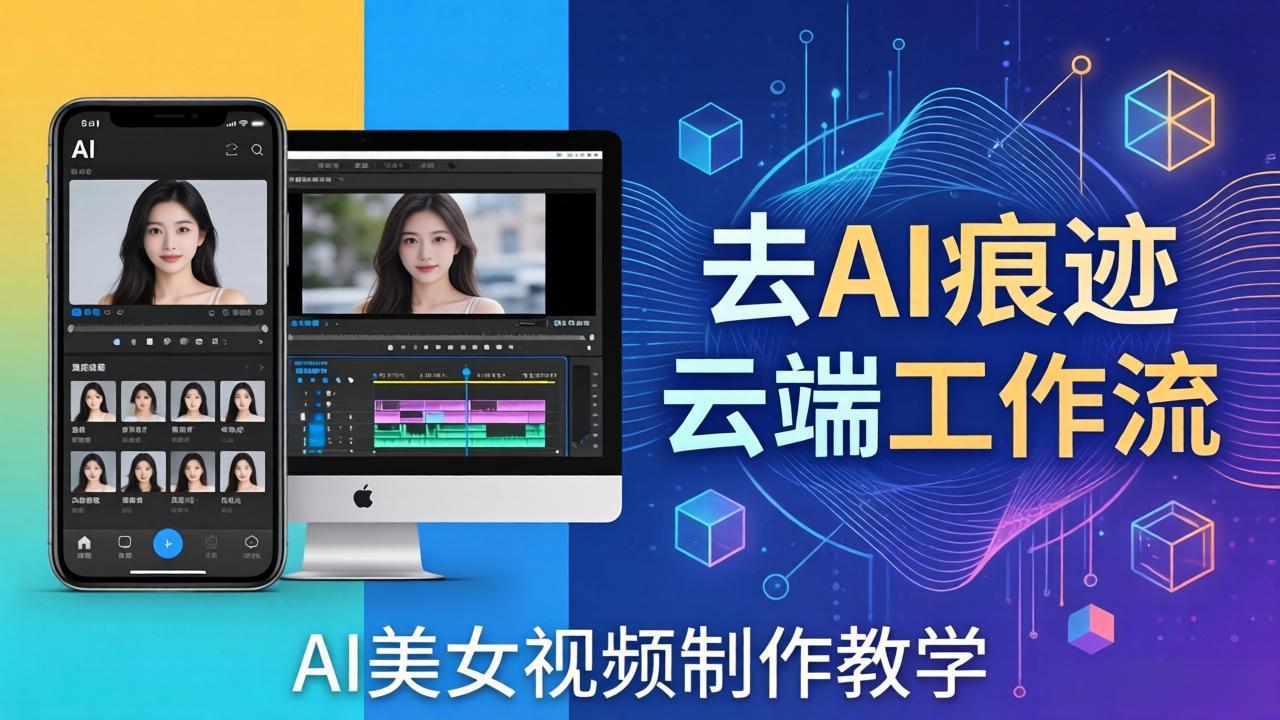 AI美女视频制作教学：去AI痕迹，云端工作流出图，手机电脑均可，不需要配置-蓝海云网创