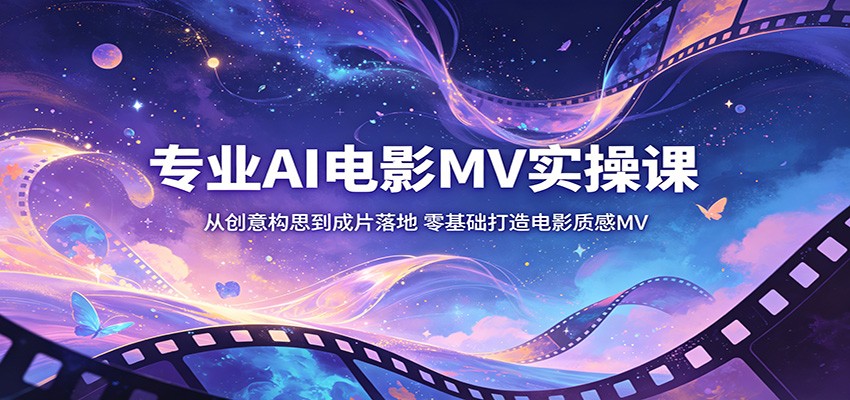 专业AI电影MV实操课：从创意构思到成片落地，零基础打造电影质感MV-蓝海云网创
