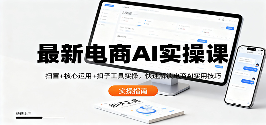 最新电商AI实操课：扫盲+核心运用+扣子工具实操，快速解锁电商AI实用技巧-蓝海云网创