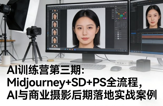 AI训练营第三期：Midjourney+SD+PS全流程，AI与商业摄影后期落地实战案例-蓝海云网创