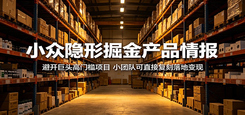 小众隐形掘金产品情报：避开巨头高门槛项目，小团队可直接复刻落地变现-蓝海云网创
