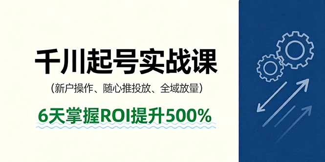 抖音千川起号实战课,新户操作,随心推投放,全域放量,6天掌握ROI提升500%-蓝海云网创