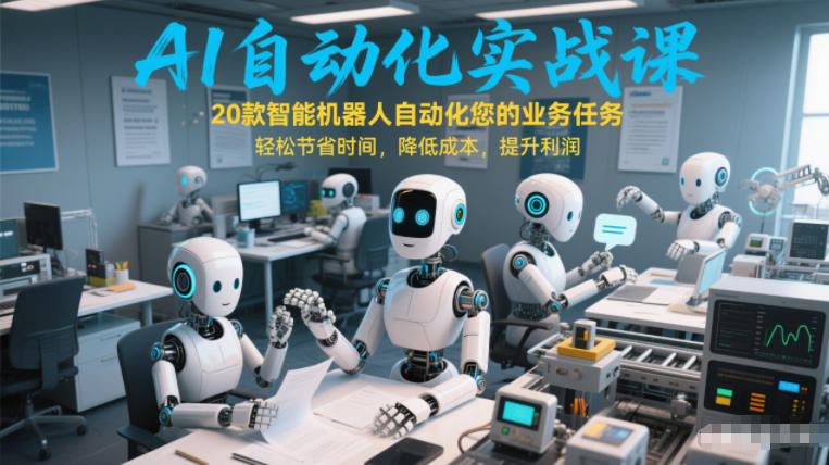 AI自动化实战课：20款智能机器人自动化您的业务任务，轻松节省时间，降低成本，提升利润-蓝海云网创