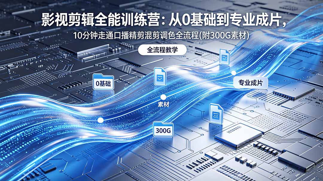 2026影视剪辑全能实战课｜0基础到专业成片，全流程教学，高清带300G素材-蓝海云网创