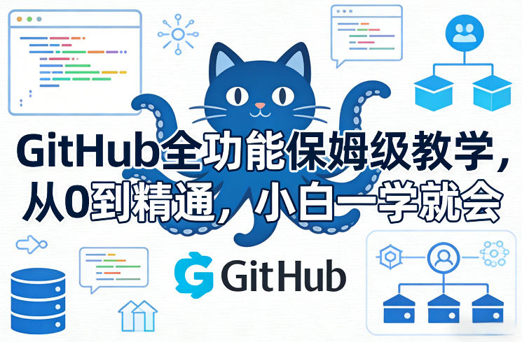 GitHub全功能保姆级教学，从0到精通，小白一学就会-蓝海云网创