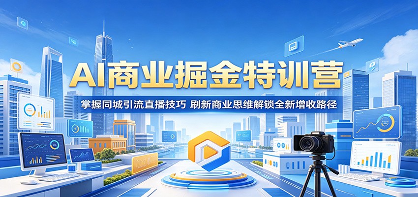 AI商业掘金特训营：掌握同城引流直播技巧，刷新商业思维解锁全新增收路径-蓝海云网创
