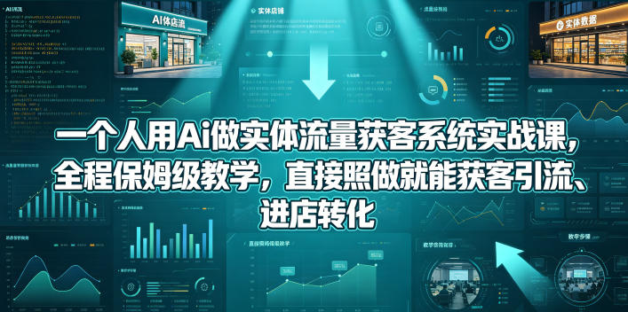 一个人用Ai做实体流量获客系统实战课，全程保姆级教学，直接照做就能获客引流、进店转化-蓝海云网创