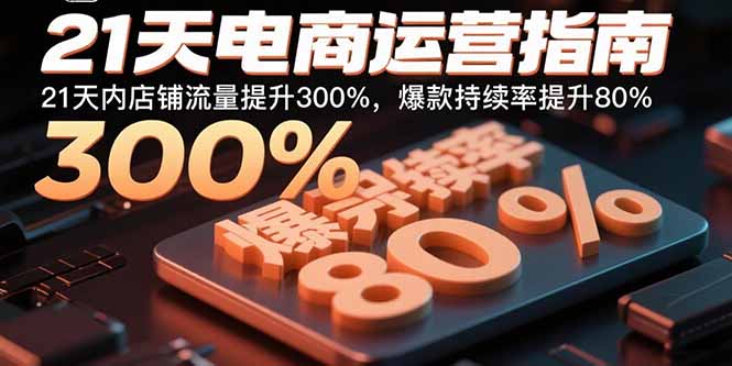 21天电商运营指南:21天内店铺流量提升300%,爆款持续率提升80%-蓝海云网创