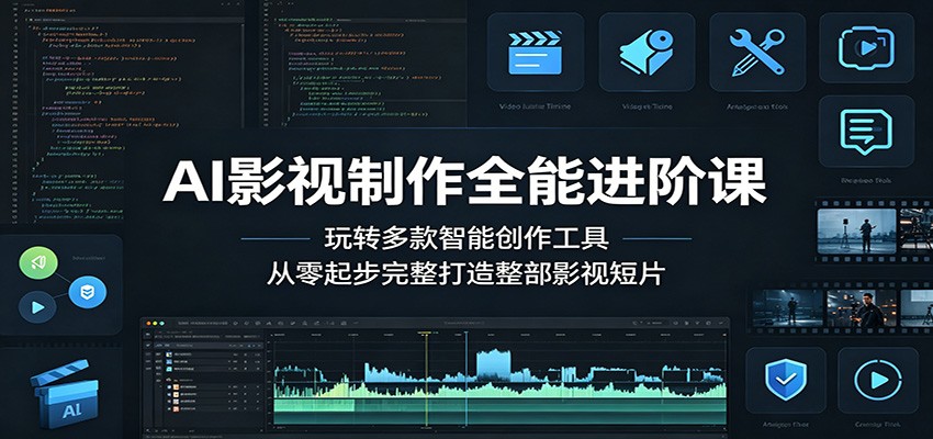 AI影视制作全能进阶课：玩转多款智能创作工具，从零起步完整打造整部影视短片-蓝海云网创