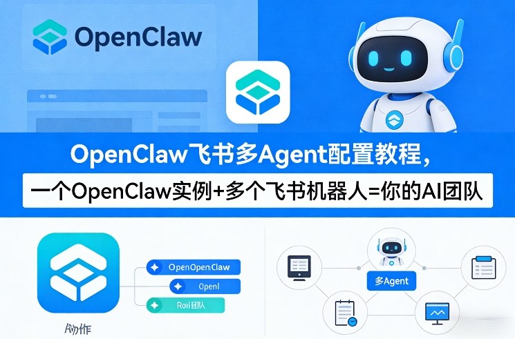 OpenClaw飞书多Agent配置教程(破局星球版)，一个OpenClaw实例+多个飞书机器人=你的AI团队-蓝海云网创