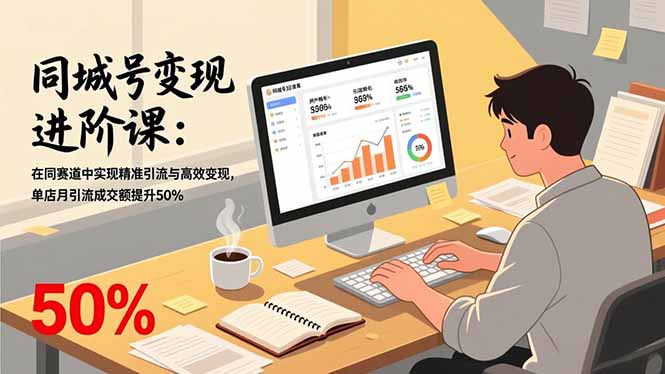 同城号变现进阶课：在同城赛道中实现精准引流与高效变现，单店月引流成交额提升50%-蓝海云网创