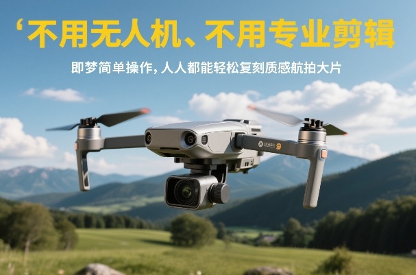 不用无人机、不用专业剪辑，即梦简单操作，人人都能轻松复刻质感航拍大片-蓝海云网创