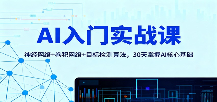 AI入门实战课：神经网络+卷积网络+目标检测算法，30天掌握AI核心基础-蓝海云网创