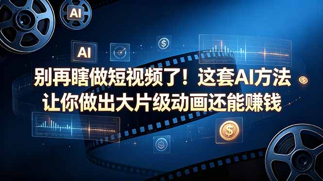 别再瞎做短视频了！这套 AI 方法让你做出大片级动画还能赚钱【原创双语字幕】-蓝海云网创