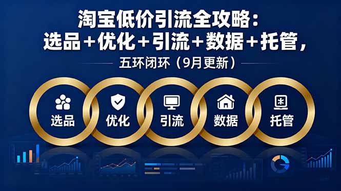 淘宝低价引流全攻略：选品＋优化＋引流＋数据＋托管，五环闭环(9月更新-蓝海云网创