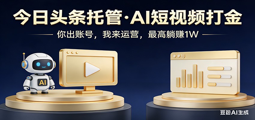 头条号AI托管，我提供作品，你提供账号，每天5分钟发布，小白躺赚3000+-蓝海云网创