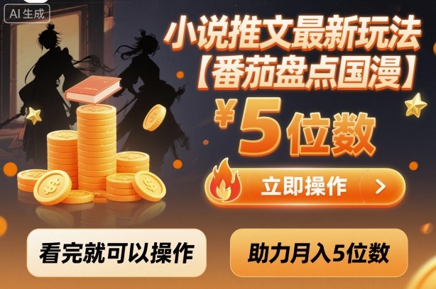 小说推文最新玩法，助力月入5位数【番茄盘点国漫】玩法，看完就可以操作-蓝海云网创