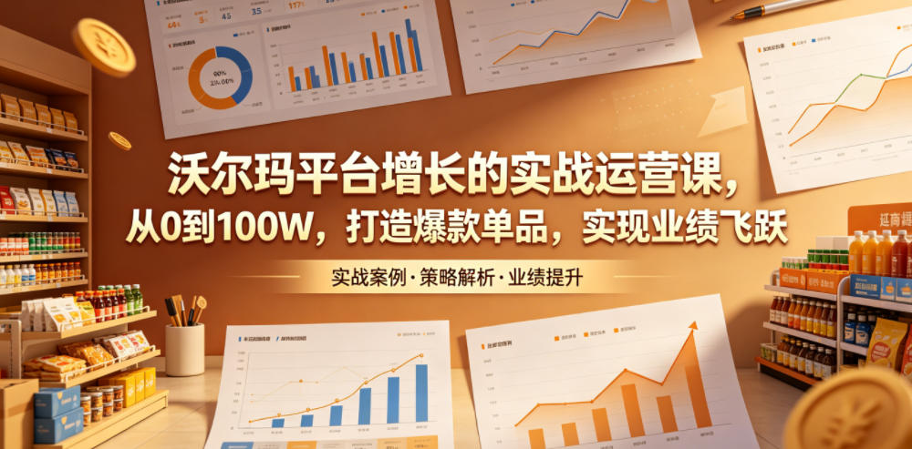 沃尔玛平台增长的实战运营课，从0到100W，打造爆款单品，实现业绩飞跃-蓝海云网创