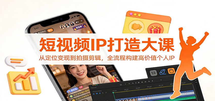 短视频IP打造大课：从定位变现到拍摄剪辑，全流程构建高价值个人IP-蓝海云网创