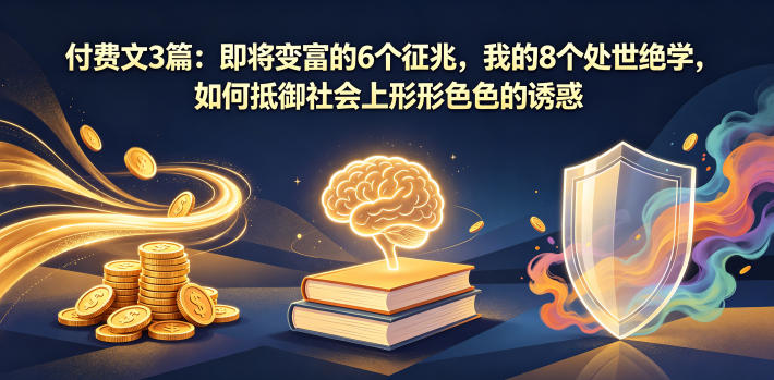 付费文3篇：即将变富的6个征兆，我的8个处世绝学，如何抵御社会上形形色色的诱惑-蓝海云网创