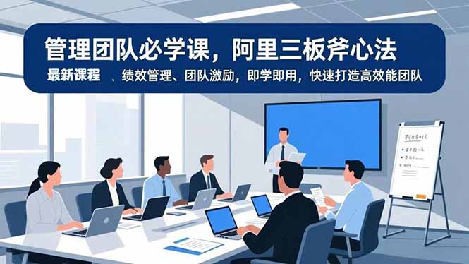 管理团队必学课，阿里三板斧心法、绩效管理、团队激励，即学即用，快速打造高效能团队-蓝海云网创