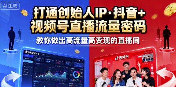 25年直播9-10两期线下课,打通创始人IP,抖音+视频号直播流量密码,教你做出高流量高变现的直播间-蓝海云网创