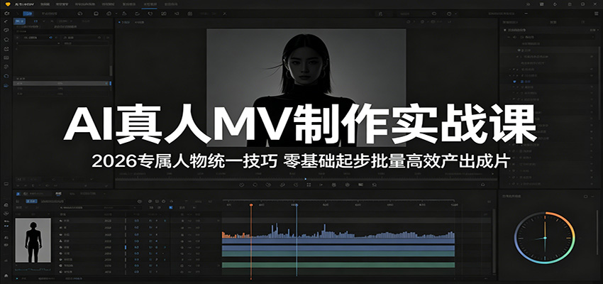 AI真人MV制作实战课：2026专属人物统一技巧，零基础起步批量高效产出成片-蓝海云网创