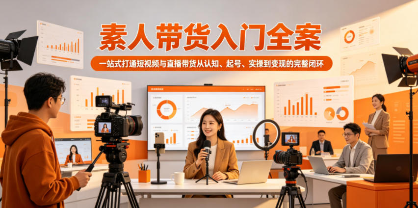 素人带货入门全案，一站式打通短视频与直播带货从认知、起号、实操到变现的完整闭环-蓝海云网创