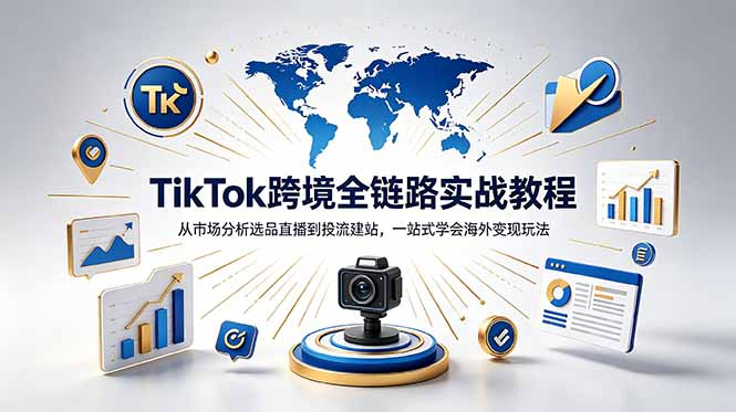 TikTok+独立站跨境基础全套教程，拆解平台盈利逻辑，新手从零跑通变现全流程-蓝海云网创