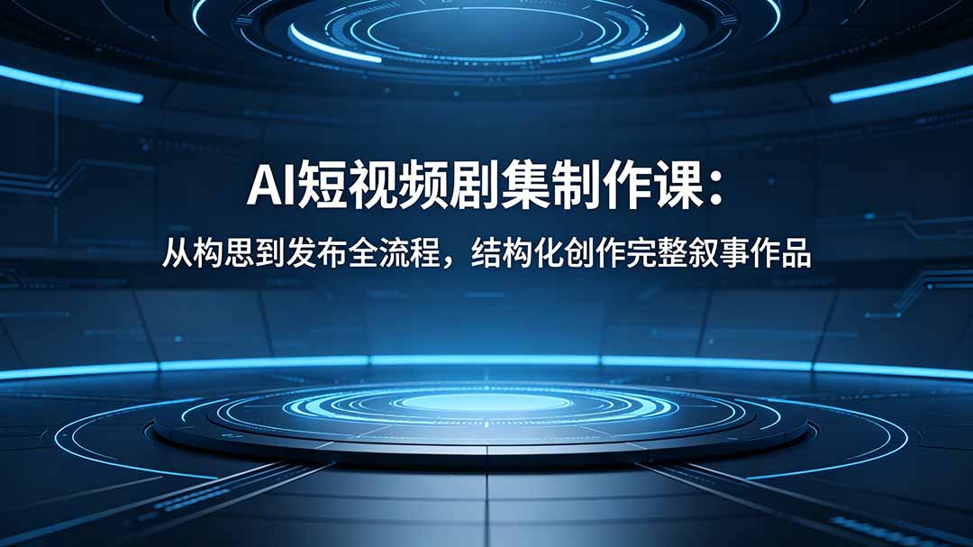 AI短视频剧集制作课：从构思到发布全流程，结构化创作完整叙事作品-蓝海云网创