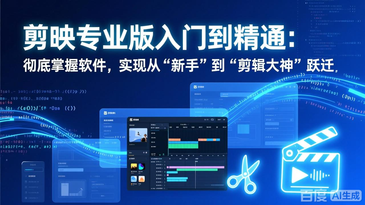 剪映专业版入门到精通：彻底掌握软件，实现从“新手”到“剪辑大神”跃迁-蓝海云网创
