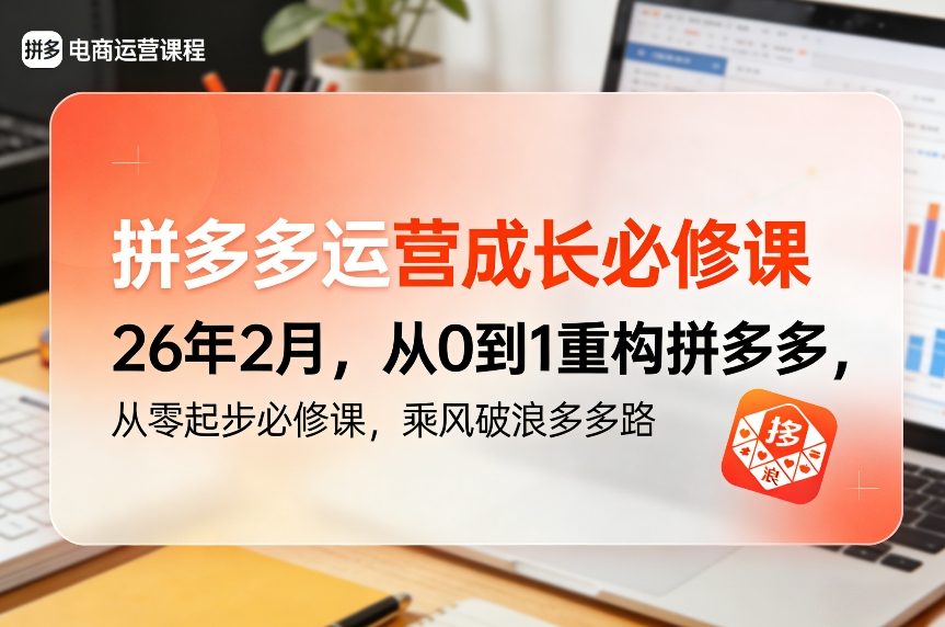 拼多多运营成长必修课26年2月，从0到1重构拼多多，从零起步必修课，乘风破浪多多路-蓝海云网创