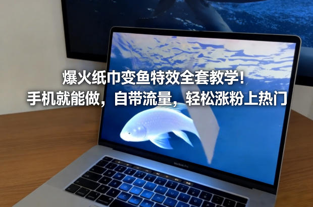 爆火纸巾变鱼特效全套教学!手机就能做,自带流量,轻松涨粉上热门-蓝海云网创