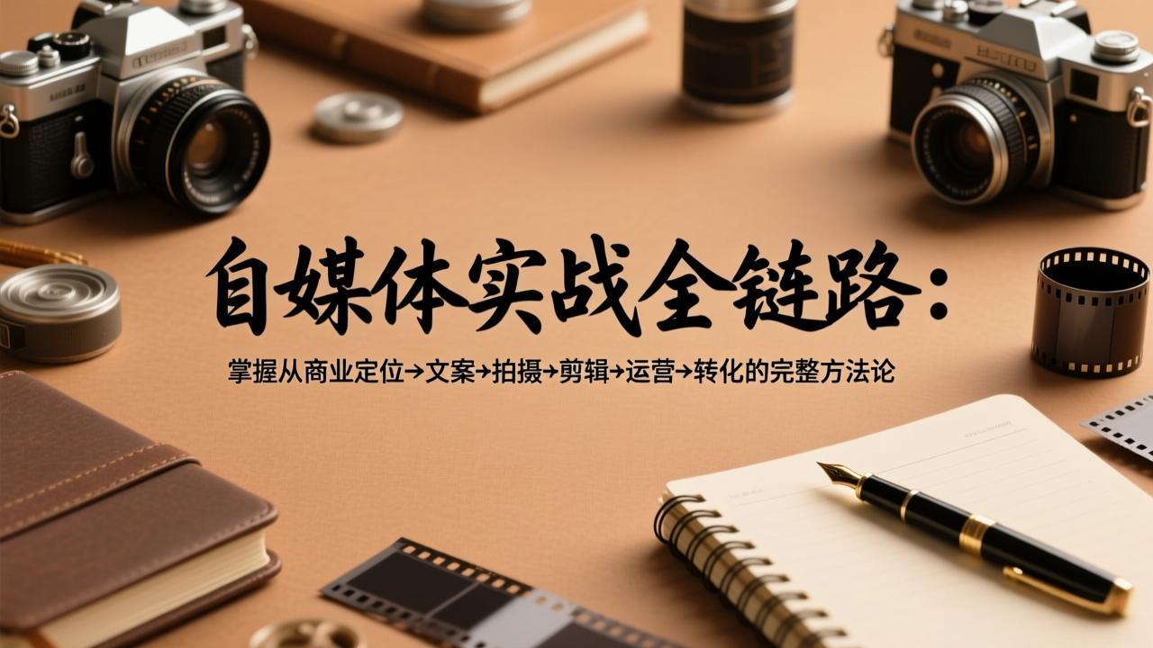 自媒体实战全链路：掌握从商业定位→文案→拍摄→剪辑→运营→转化的完整方法论-蓝海云网创