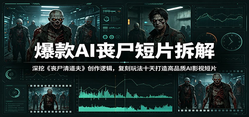 爆款AI丧尸短片拆解：深挖《丧尸清道夫》创作逻辑，复刻玩法快速打造高品质AI影视短片-蓝海云网创