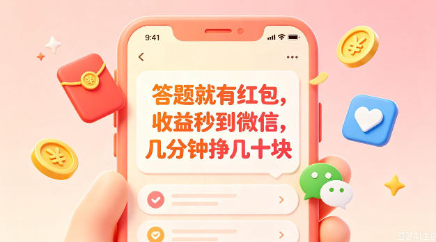 答题就有红包，收益秒到微信，几分钟挣几十块，学生党上班族宝妈都可以玩【揭秘】-蓝海云网创