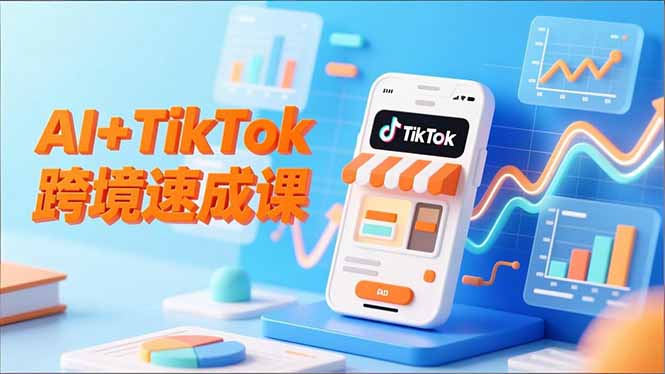 AI+TikTok跨境速成课，智能翻译、店铺定位、流程拆解，7天高效上线运营-蓝海云网创