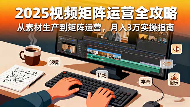 2025短视频矩阵运营全攻略：从素材生产到矩阵运营，月入3万实操指南-蓝海云网创