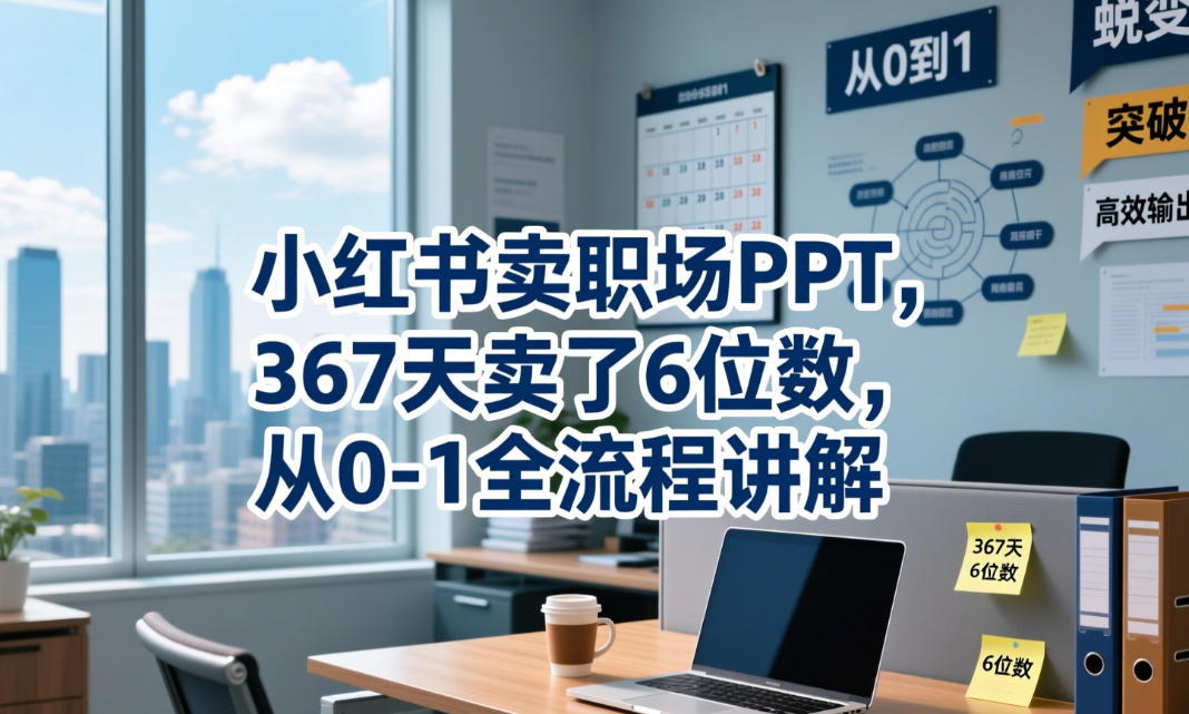小红书卖职场PPT，367天卖了6位数，从0-1全流程讲解-蓝海云网创